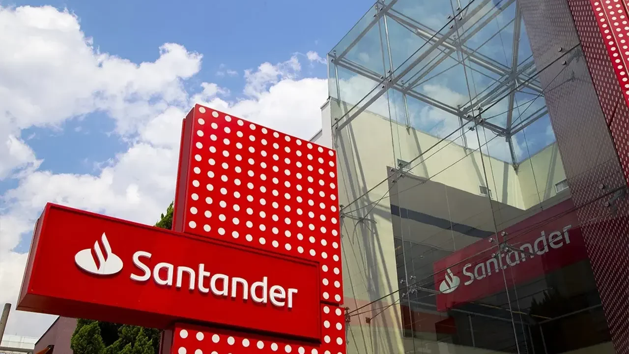 Imagem mostra agência do Santander (SANB11)
