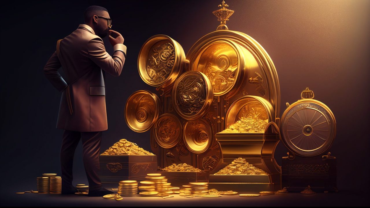 Imagem mostra homem decidindo investir em ouro