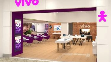 Imagem mostra loja da Vivo (VIVT3)